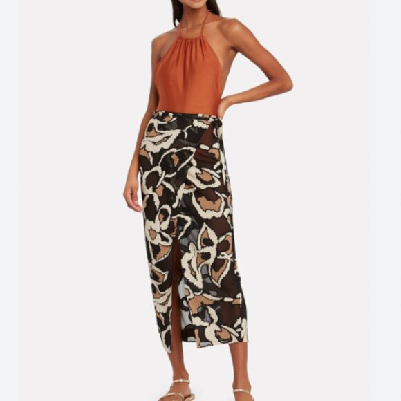 Lisa Marie Fernandez Cheetah Devoré Wrap Skirt One Size EUC - Picture 1 of 5